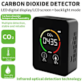 Miniatyrbild 2 av 5: 3 i 1 koldioxiddetektor CO2-detektor termohygrometer intelligent luftkvalitetsanalysator hushålls digital luftföroreningsmätare - svart