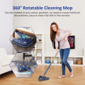 Miniatyrbillede 4 af 5: Justerbar 360° roterende trekant teleskopmop med automatisk vandudvridningsfunktion, 5 rengøringsklude, mikrofiber elastisk mop (blå)