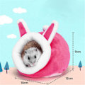 Miniatyrbild 2 av 5: Hamsterhus Säng Råtta Myspåse - Vinter Varma Husdjur Sovande Grottkoja Rosa