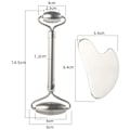 Miniatyrbillede 2 af 5: Rustfrit Stål Ansigtsrulle og Gua Sha Sæt Ansigtsrulle Massager ??T Hudpleje Rulleværktøj til Ansigt, Øjne, Hals, Lindrer Fine Linjer og Rynker