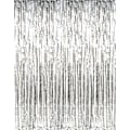 Pikkukuva 1 / 5: 3,2 m x 3 m Metallinen Tinsel-Folio Fringe-Verhot Juhlan Taustakuvaksi Hääkoristeluun (hopea, 1 pakkaus)