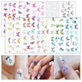 Miniatyrbild 2 av 5: Fjärils Nagelkonst Tillbehör Holografisk Folieöverföringsdekaler Färgglada Fjärils Nageldekorationer Charms Fjärilar Nagelfolie Tatuering För Akrylnaglar