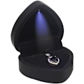 Miniatyrbillede 2 af 5: Elegant LED smykkeskrin i fløjl, gaveæske til halskæde, armbånd med LED-lys til smykkevisning, Valentinsdag, bryllup, forlovelse, sort