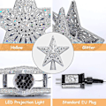 Miniatyrbild 3 av 5: Julgransstjärna med justerbar LED-projektor snöflinga effekt silver EU