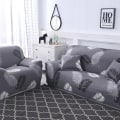 Miniatyrbillede 3 af 4: Trykt elastisk sofaovertræk til 2-personers sofa