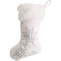 Miniatyrbild 4 av 5: Idiytip Imitation Pearls Snowflake Print Julstrumpa Kreativ Julgran Heminredning, Guld (Silver)