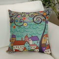Miniatyrbild 1 av 5: Set med 4 dekorativa canvas kuddfodral för soffa, sovrum, bil - 18 x 18 tum (konst)