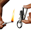 Miniatyrbild 2 av 2: Metall Flint Nödöverlevnadskit, Kerosene Påfyllningsbar Tändare Två Stycken Permanent Metalltändare, Utomhus Nyckelringständare,