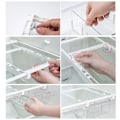Miniatyrbild 8 av 10: 8-rutnät kylskåpsförvaringslåda matbehållare multifunktionell rymdbesparande transparent kylskåpsarrangör låda