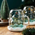 Miniatyrbilde 2 av 5: Juleønskekopp Ins Tegneserie Dobbeltlagskopp Med Lopp Vannkopp Hjem Dobbeltlags Glasskopp