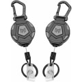 Miniatyrbild 1 av 4: 2-pack hopfällbara nyckelringar Heavy Duty Karabiner Badge Holder Tactical ID Reel med 31\" 8oz hopfällbar snodd