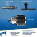Miniatyrbillede 2 af 5: S&R 1,5-13 mm 1/2-20UNF borepatron med SDS Plus-adapter og nøgle
