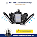 Miniatyrbild 4 av 4: Led Five Leaf Garage Light Deformation Folding High Bay Light 80w Vit LightBlack