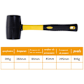 Miniatyrbillede 4 af 4: Sort gummihammer/hammer (længde 260 mm)
