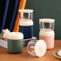 Miniatyrbild 8 av 10: Praktisk 700 ml frukostmugg, To Go Mug Lunchpot läckagesäker yoghurtmugg att ta med med kylväska och sked för skola, kontor, utomhus (rosa)