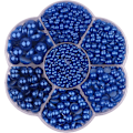 Miniatyrbilde 1 av 2: 3000 stk 1 boks 7 størrelser 2,5/3/4/5/6/8/10mm Flat Back Half Round Pearl Cabochon Bead Løse Perler Sten For Neglekunst Skrapbok Diy Dekorasjon (bronse Blå)