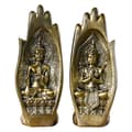 1 set Buddha-händer sittande hartsstaty, buddhistisk staty Zen hem/buddhistiskt tempel dekoration present