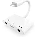 Miniatyrbillede 1 af 4: 3 i 1 Dobbelt 3,5 mm Hovedtelefonstik Adapter - Øretelefon Stik Lyd og Opladningsadapter - Hovedtelefon Splitter til Iphone 11 / Xs / Xs Max / Xr / X / 8 / 8p
