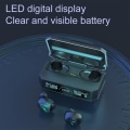 Miniatyrbild 5 av 5: Bluetooth-headset med digital display, färgglad RGB dynamisk ljuseffekt, trådlöst Bluetooth-headset i örat, svart