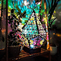 Miniatyrbillede 2 af 5: Bohemian Mosaic Starry Sky Floor Projections Lamp Table Bedside Light