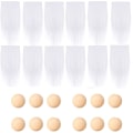 Miniatyrbild 2 av 5: Set med 12 gnome skägg med träkulor för gör-det-själv-julklappar bröllopsfavoriter (rosa)