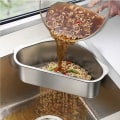 Miniatyrbillede 1 af 5: Colander si til vask over vasken i rustfrit stål - vask grøntsager og frugt, dræn kogt pasta og tør opvask