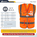Miniatyrbild 5 av 5: 9-fickor Klass 2 Hög Synlighet Väst med Främre Reflekterande Remsor, Orange Uppfyller EN ISO 20471 Standarder - Unisex (X-Large)