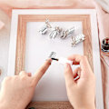 Miniatyrbild 5 av 5: 20 st återanvändbara nagelförlängningsformar i akryl UV-gel, skyddande franska nagelformar (silver)