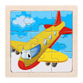 Miniatyrbild 1 av 3: Trätecknad kognitivt pussel för barn Färgglad pedagogisk leksak för toddler-4（Flygplan）