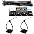 Miniatyrbillede 1 af 4: Zip Tie Mount Adhesive Base Montering 1\" Kvadrat 100 stk Og 8 Tommer Kabelbinder 100 stk Sort,pc Elektrisk Kabel Tråd Holder Klips Management Sticky