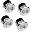 Miniatyrbild 1 av 5: Mini LED-infälld spotlight, 3 W, varmvit? , för belysning av skyltfönster, inomhusstationer, gipsskivor, med transformator (silver)
