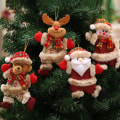 Miniatyrbild 1 av 3: Julfigur Ornament - Set med 4 plysch tomtar, björn, snögubbe, ren för träddekoration