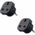 Miniatyrbillede 1 af 5: Sæt med 2 - Adapter til stik fra England til Frankrig - Adapter fra England til Frankrig - Type G til type C - Kompakt og let - Beskytter mod overspænding