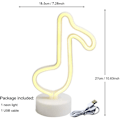Miniatyrbillede 4 af 5: Musiknote Neonlys LED Musiknotation Formet Natlampe Fritstående Neonlys Skilt Batteri&usb Strøm Neon Dekorationer Til Hjem Soveværelse Fest(
