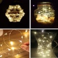 Miniatyrbillede 5 af 5: 6 x fe-lys 30 stk. LED 3m sølvtråd batteridrevet CR2032 (inkluderet) egnet til fester/bryllupper/jul (varm hvid??)