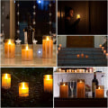 Miniatyrbild 5 av 5: Cprosp 3er LED-ljus i glas med fjärrkontroll/timerfunktion/flimrande låga i guldglas, 7,5*10/12,5/15cm, batteridrift (3 batterier N