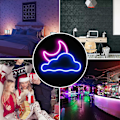 Miniatyrbild 4 av 4: Neon skylt, moln och måne LED-neonljus, neonljusskylt för väggdekor USB-driven LED-neonskyltar för sovrum barnrum bröllopsfestdekoration,