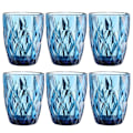 Miniatyrbild 1 av 4: Hela Housewares Kök, Hem & Living Färgade Tumblers Vattenglas Koboltblå Diamantmönster Set om 6, Koboltblå 2 1glas