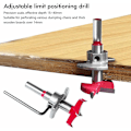 Miniatyrbild 3 av 5: Hinge Jig Borr Bits Set 35mm Justerbar Bit Positioner Hål Borr Positionering Skärare för Trä Möbler Dörrskåp Hinge Installation