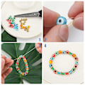 Miniatyrbild 3 av 5: 450 st Evil Eye Beads Eye Beads Handgjorda Evil Eye Resin Beads Berlocker för gör-det-själv-armband Halsband 15 färger10MM