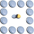 Miniatyrbild 1 av 4: Möbelglidare, 16-pack Teflon Teflon Runda självhäftande möbelglidare Lämplig för släta golv och mattor (Runda, 50 mm, 12-pack)