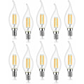 Miniatyrbild 1 av 5: Paket med 10 st 4W LED-glödlampor E14 470LM Flamma Ljus Cool Vit 6000K, Ej Dimbar, 360° Strålvinkel