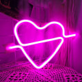 Miniatyrbillede 1 af 5: LED neonskilt lys dekoration neon lys hjem nat lys dekoration væg dekor lys Batteri og USB drevet hjerteformet skilt