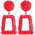 Miniatyrbilde 1 av 5: Hule Geometriske Store Kvadratiske Hengeøreringer Metall Statement Drop Ørepynt Punk Bohemian Høydeteksturert Design Store Høyre Ørepynt For Kvinner Mote J