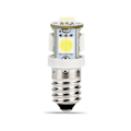 Miniatyrbillede 3 af 5: E10 AC LED Pærer - 10 stk. 6V 5 LED lamper - E10 Miniaturskrue 50Lm (AC 6V)