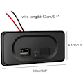 Miniatyrbillede 3 af 5: NY 12V dobbelt USB-billader??t-stikadapterholderpanel campingvogn autocamper