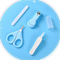 Miniatyrbild 5 av 5: Baby nagelset 4 i 1 baby nagelklippare set lämplig för 1-2 år gamla baby nagelvård (blå)