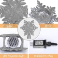 Miniatyrbild 3 av 5: Silver Snowflake Led-projektor Julgransprydnad, Gnistrande Julgransprydnad, Gnistrande Dynamiskt Snöflingemönster, Elpowered Jul