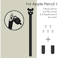 Miniatyrbild 2 av 5: Love Mei Silikonfodral för Apple Pencil 1:a generationen - Skyddande Skal, Nibskydd, Halksäker, Mjuk Grepp, Söt Björndesign
