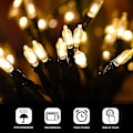 Miniatyrbild 3 av 3: Julbelysning - 10m 100 LED batteridriven minitransparent ljusslinga med timer och 8 lägen, används för julgran krans inomhus och utomhus G